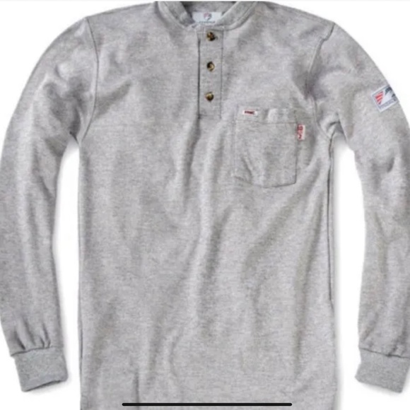 Tyndale Fr Classic Henley Long Sleeve Gray  2XL NWT - Picture 1 of 2